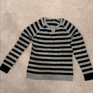 Kersh Black and Gray Striped Sweater
